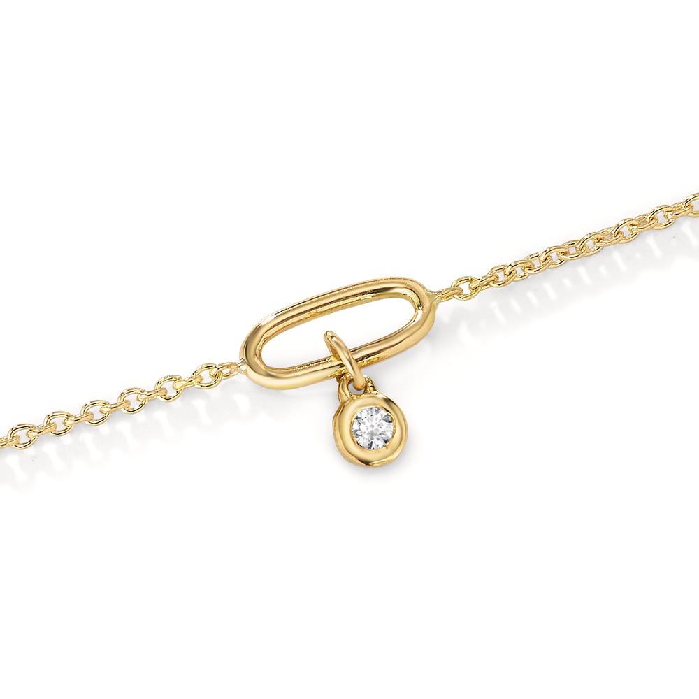 bransoletka złoto żółte 750/18 K Diament 0.02 ct, w-si 17-18 cm