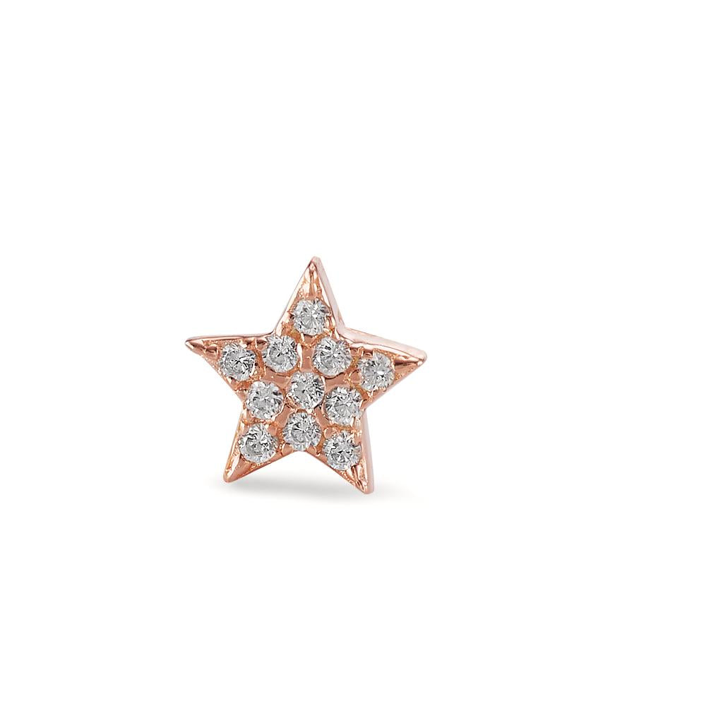 piercing srebro Cyrkonia 11 kamienie róża pozłacany gwiazda Ø5.5 mm