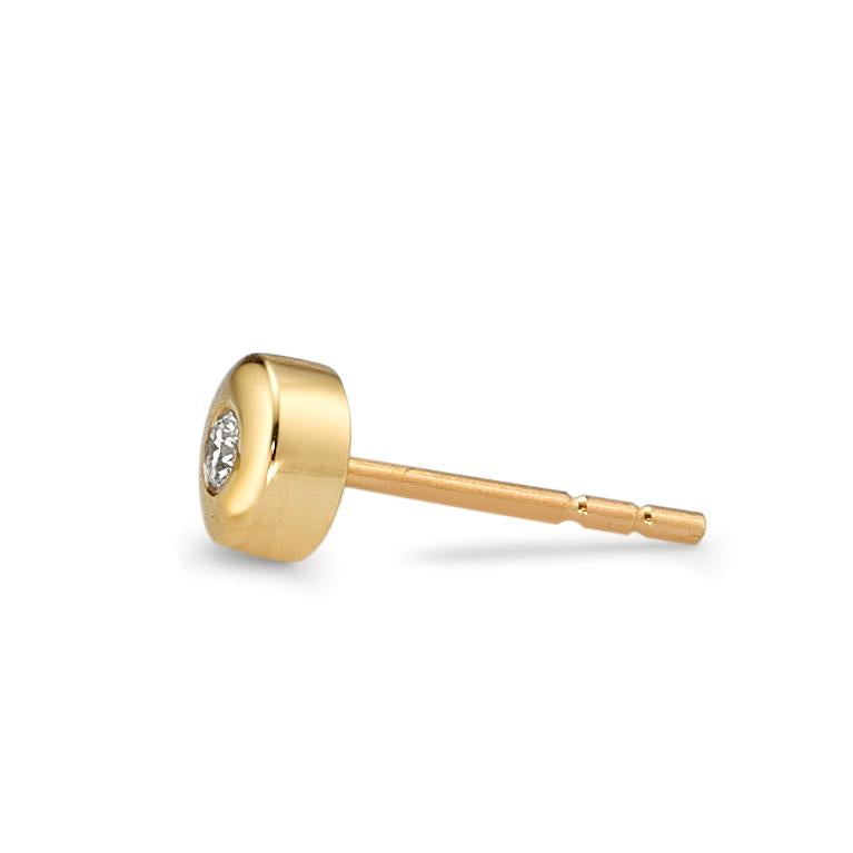 kolczyk wkrętka (1 sztuka) złoto żółte 750/18 K Diament 0.03 ct, w-si Ø4.5 mm
