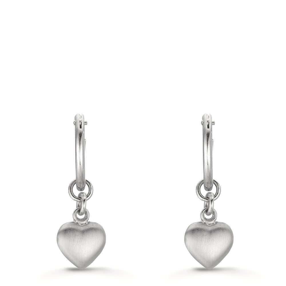 kolczyk koło z zawieszką srebro Serce