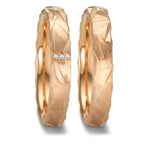 obrączka partnerska złoto różowe 750/18 K Diament 0.012 ct, 3 kamienie, w-si