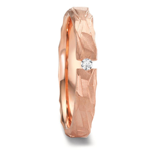 obrączka partnerska złoto czerwone 750/18 K Diament 0.05 ct, w-si