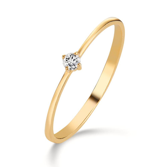 pierścionek zaręczynowy złoto żółte 750/18 K Diament 0.05 ct, w-si