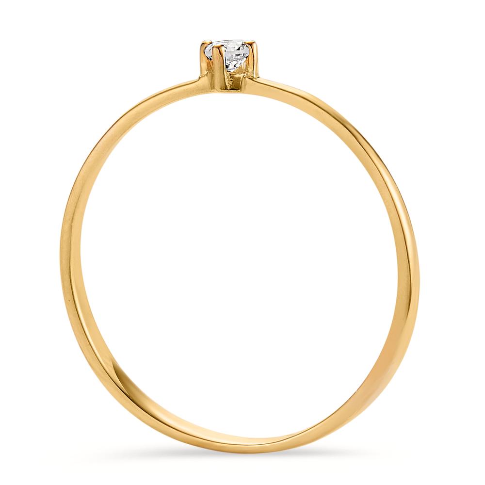 pierścionek zaręczynowy złoto żółte 750/18 K Diament 0.05 ct, w-si