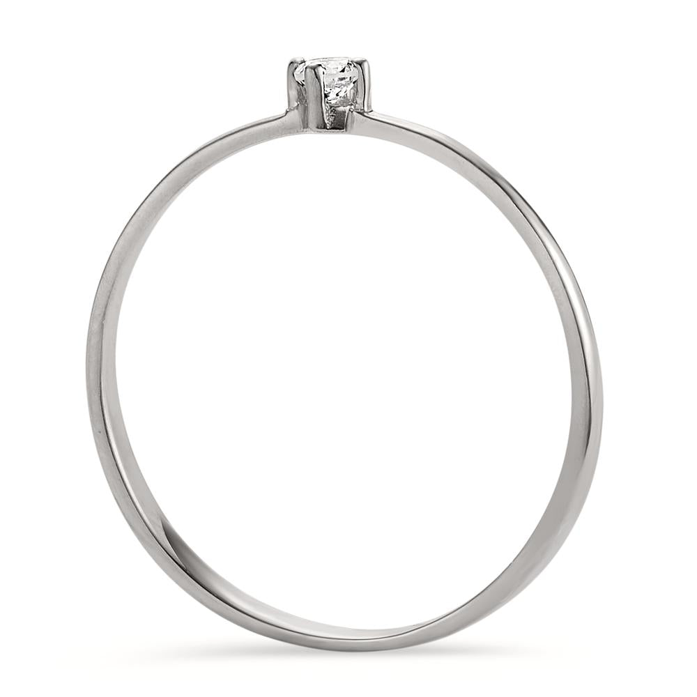 pierścionek zaręczynowy złoto białe 750/18 K Diament 0.05 ct, w-si