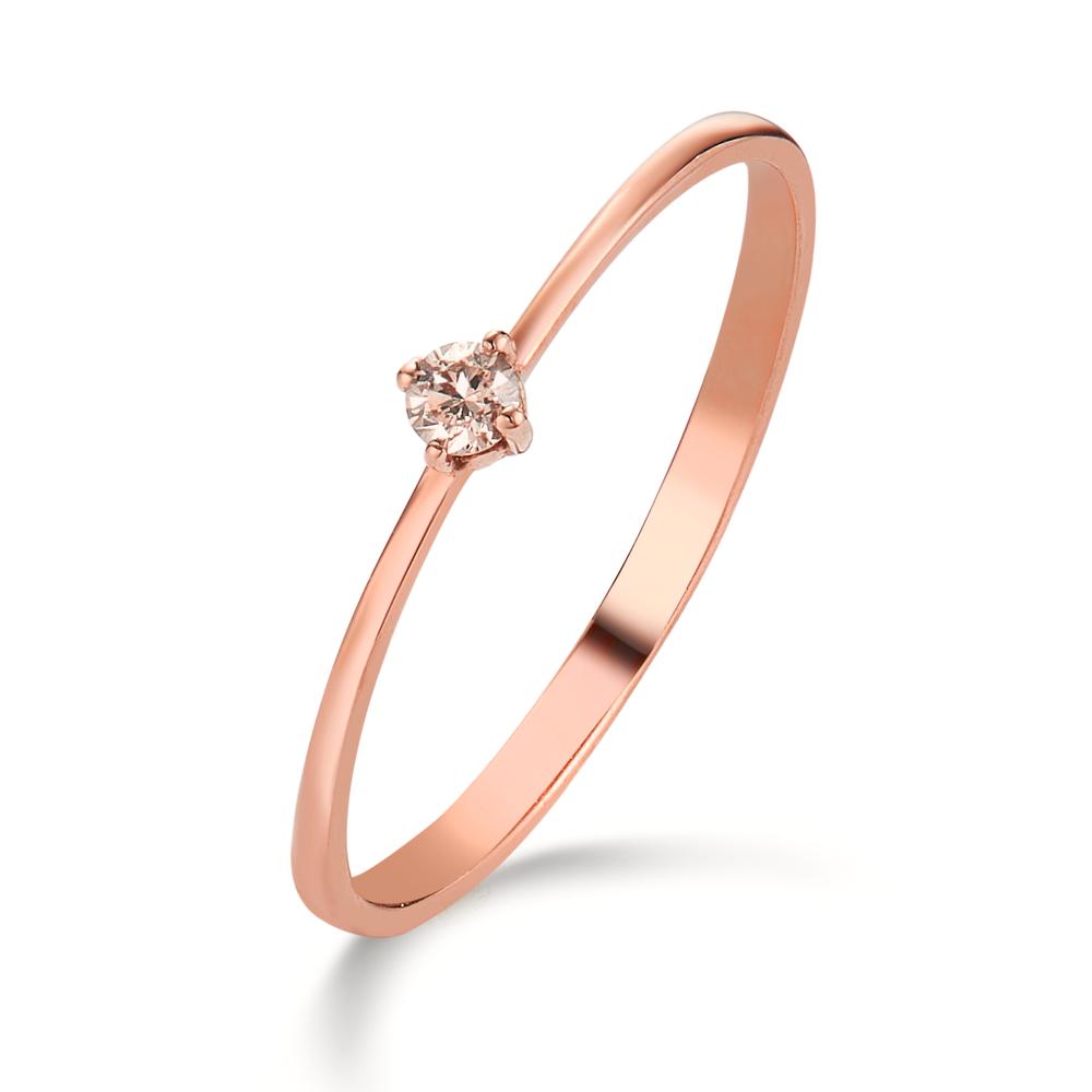 pierścionek zaręczynowy złoto czerwone 750/18 K Diament 0.05 ct, w-si