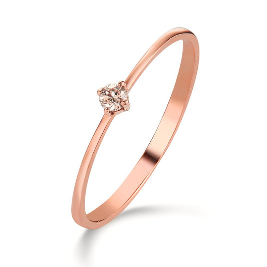 pierścionek zaręczynowy złoto czerwone 750/18 K Diament 0.05 ct, w-si