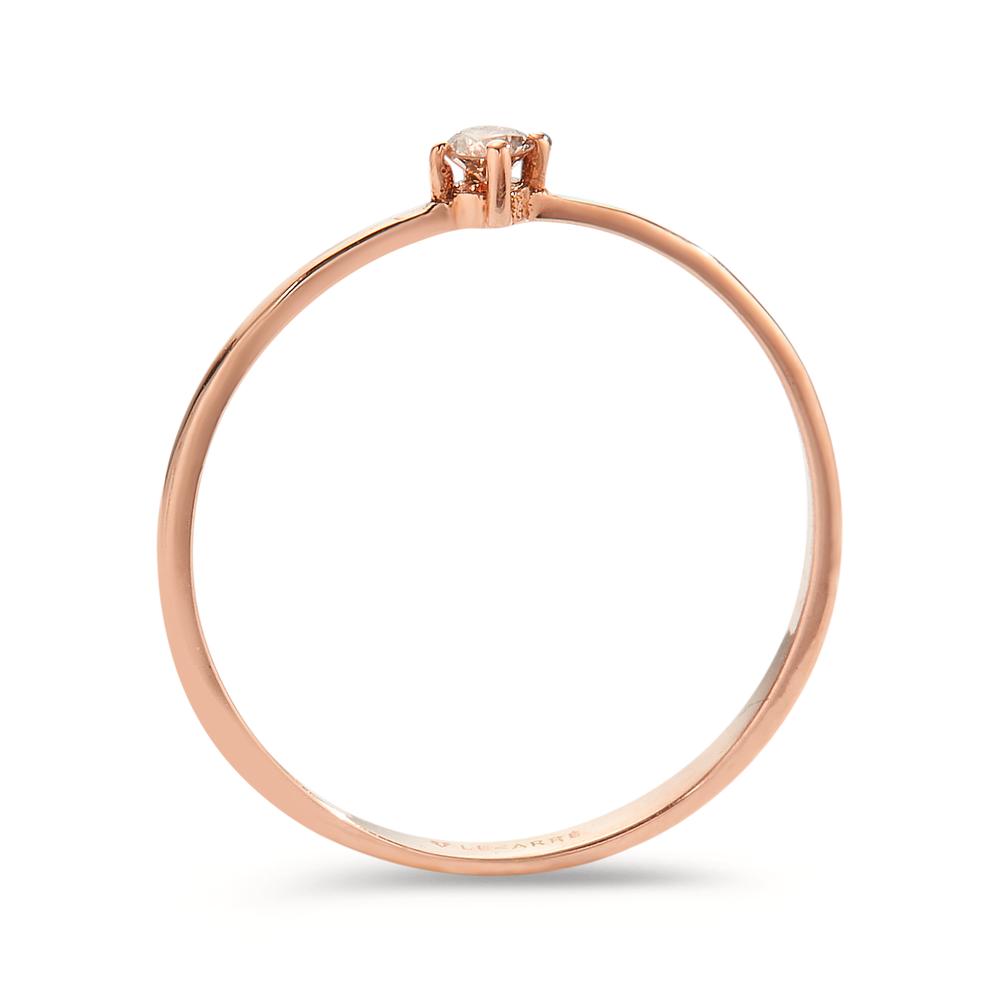 pierścionek zaręczynowy złoto czerwone 750/18 K Diament 0.05 ct, w-si