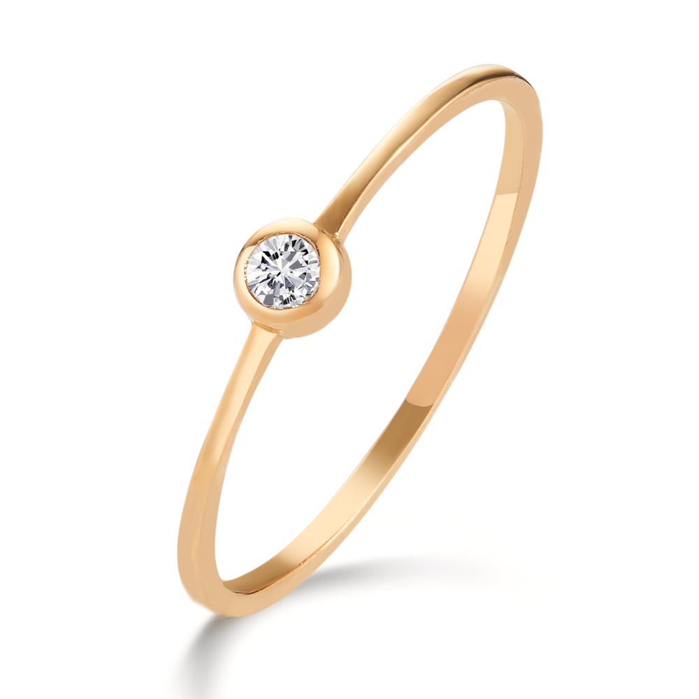 pierścionek zaręczynowy złoto żółte 750/18 K Diament 0.05 ct, w-si