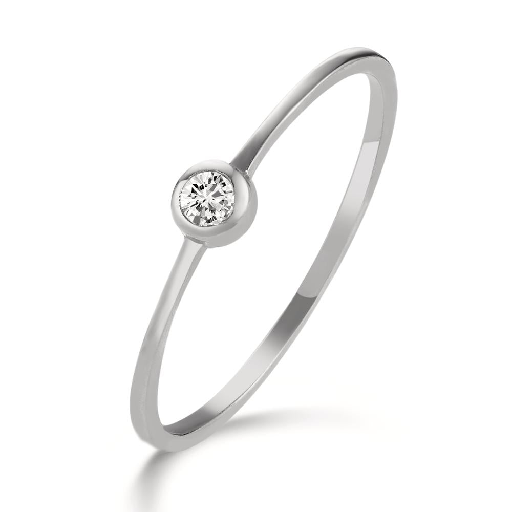 pierścionek zaręczynowy złoto białe 750/18 K Diament 0.05 ct, w-si