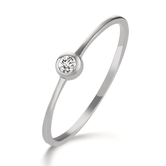 pierścionek zaręczynowy złoto białe 750/18 K Diament 0.05 ct, w-si