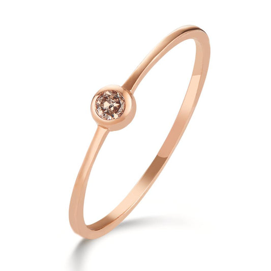 pierścionek zaręczynowy złoto czerwone 750/18 K Diament koniak, 0.05 ct