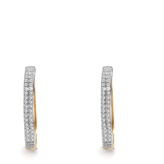 kolczyki koła zatrzaskowe złoto żółte 750/18 K Diament 0.25 ct, 84 kamienie, w-si