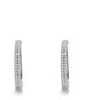 kolczyki koła zatrzaskowe złoto białe 750/18 K Diament 0.25 ct, 84 kamienie, w-si