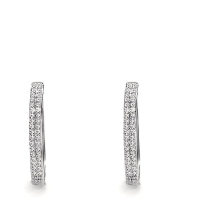 kolczyki koła zatrzaskowe złoto białe 750/18 K Diament 0.25 ct, 84 kamienie, w-si