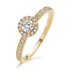 pierścionek pamięci złoto żółte 750/18 K Diament 0.50 ct, w-si Ø6.5 mm