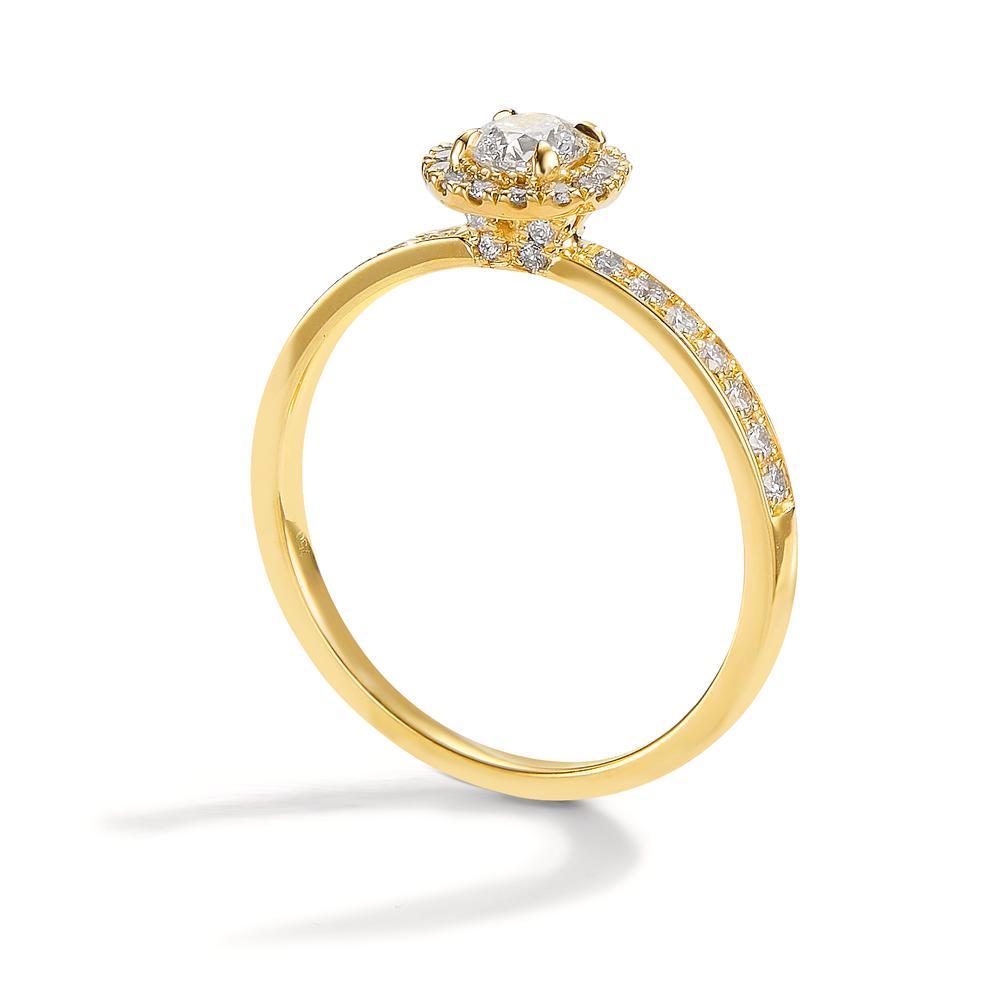 pierścionek pamięci złoto żółte 750/18 K Diament 0.50 ct, w-si Ø6.5 mm