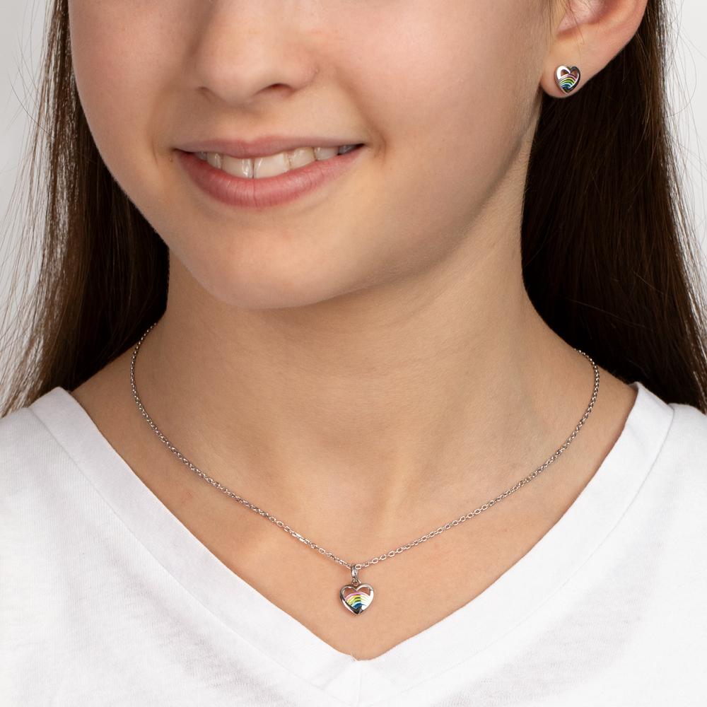 kolczyki wkrętki srebro rodowany Serce Ø7.5 mm