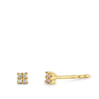 kolczyki wkrętki złoto żółte 750/18 K Diament 0.04 ct, 8 kamienie, p1 Ø2.7 mm