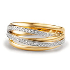 pierścionek złoto żółte 750/18 K, złoto białe 750/18 K Diament 0.16 ct, w-si