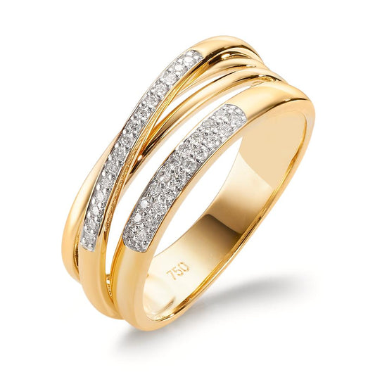 pierścionek złoto żółte 750/18 K Diament 0.14 ct, w-si
