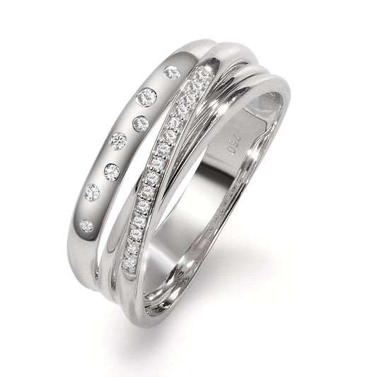 pierścionek złoto białe 750/18 K Diament 0.11 ct, w-si