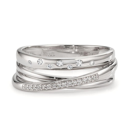 pierścionek złoto białe 750/18 K Diament 0.11 ct, w-si