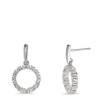 kolczyki wiszące złoto białe 750/18 K Diament 0.33 ct, w-si Ø12.5 mm
