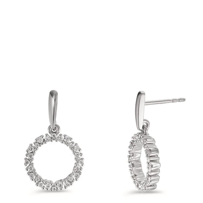 kolczyki wiszące złoto białe 750/18 K Diament 0.33 ct, w-si Ø12.5 mm