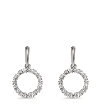 kolczyki wiszące złoto białe 750/18 K Diament 0.33 ct, w-si Ø12.5 mm