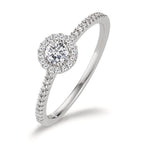pierścionek złoto białe 750/18 K Diament 0.30 ct, w-si Ø6 mm