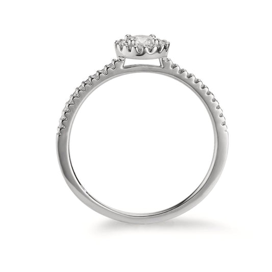 pierścionek złoto białe 750/18 K Diament 0.30 ct, w-si Ø6 mm
