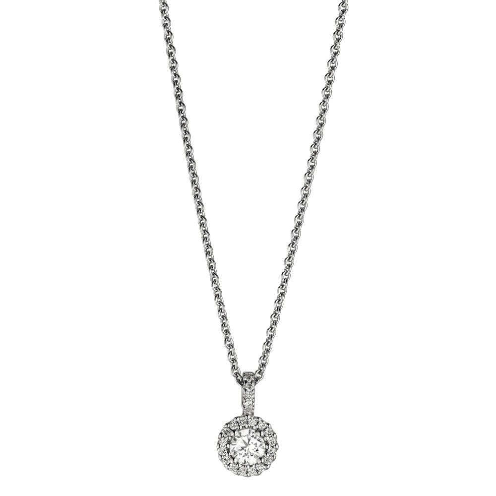Naszyjnik złoto białe 750/18 K Diament 0.24 ct, w-si 40-42 cm