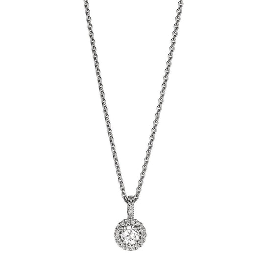 Naszyjnik złoto białe 750/18 K Diament 0.24 ct, w-si 40-42 cm