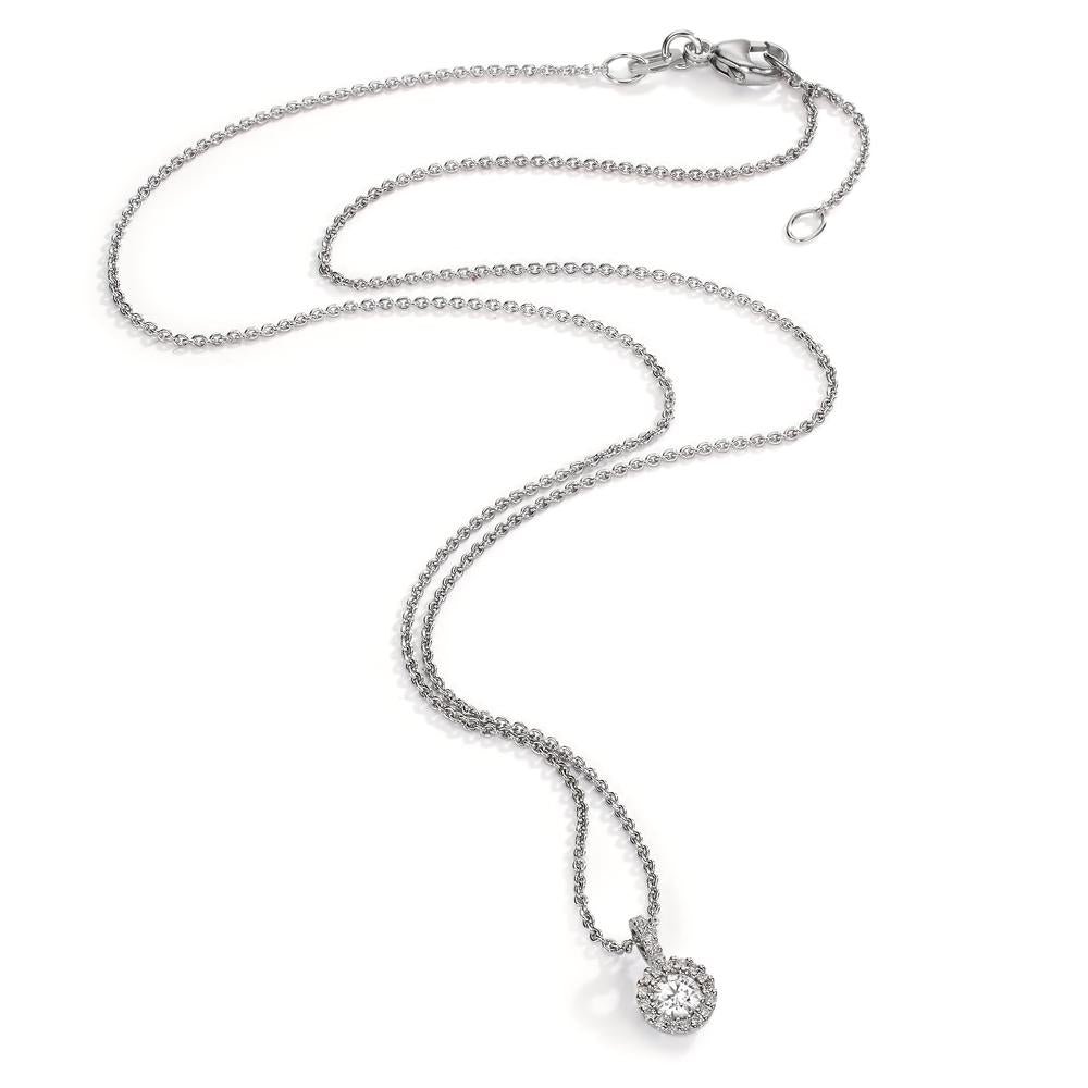 Naszyjnik złoto białe 750/18 K Diament 0.24 ct, w-si 40-42 cm