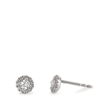 kolczyki wkrętki złoto białe 750/18 K Diament 0.24 ct, w-si Ø5 mm