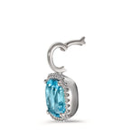 wisiorek złoto białe 750/18 K Diament 0.14 ct, w-si, Topaz niebieski, 0.69 ct Ø11.5 mm
