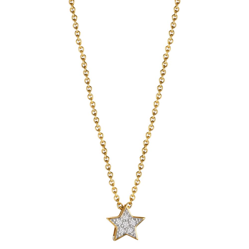 Naszyjnik złoto żółte 750/18 K Diament 0.03 ct, w-si gwiazda 40-42 cm