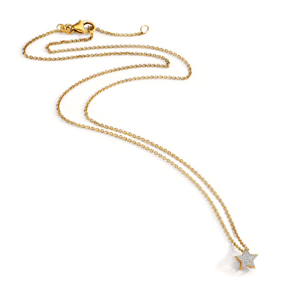 Naszyjnik złoto żółte 750/18 K Diament 0.03 ct, w-si gwiazda 40-42 cm