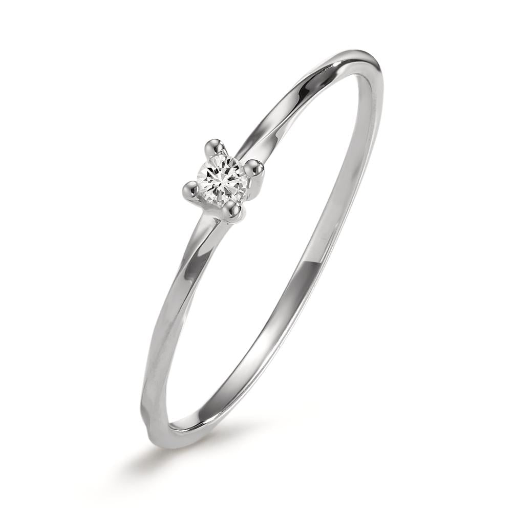 pierścionek zaręczynowy złoto białe 750/18 K Diament 0.04 ct, w-si