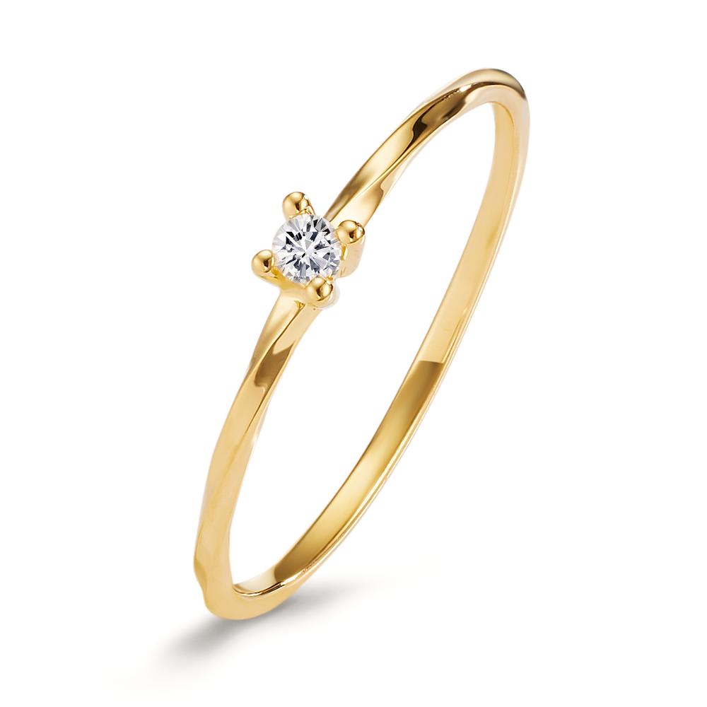 pierścionek zaręczynowy złoto żółte 750/18 K Diament 0.04 ct, w-si