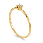 pierścionek zaręczynowy złoto żółte 750/18 K Diament 0.04 ct, w-si