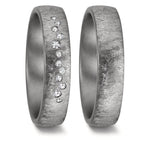 obrączka partnerska tantal 999 Diament 0.104 ct, 12 kamienie, w-si