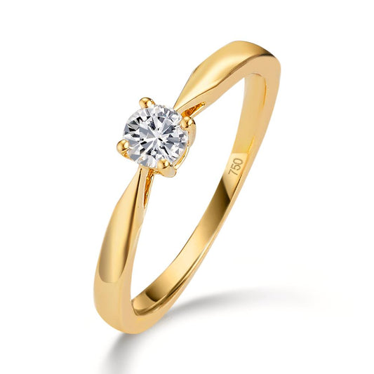 pierścionek zaręczynowy złoto żółte 750/18 K Diament 0.25 ct, w-si