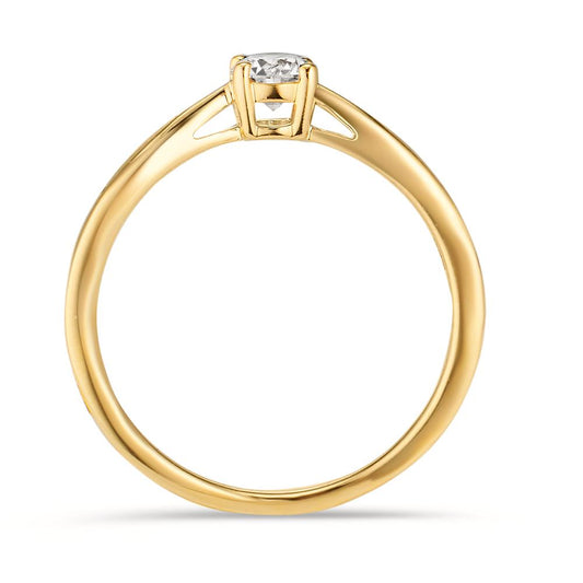 pierścionek zaręczynowy złoto żółte 750/18 K Diament 0.25 ct, w-si