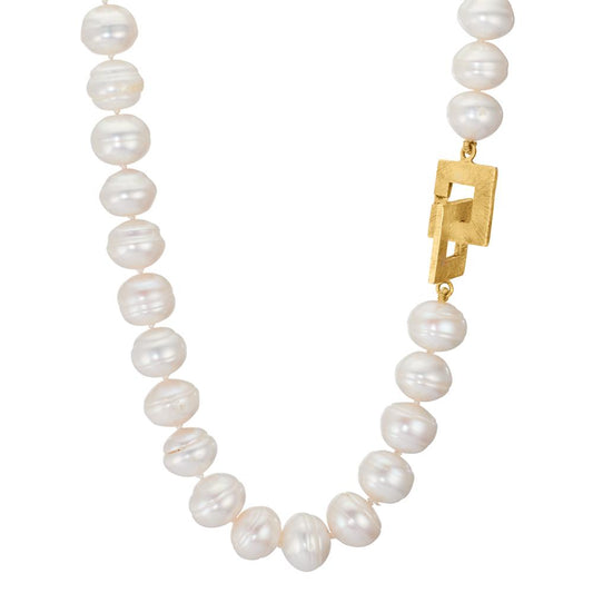 Naszyjnik srebro Perła hodowana w wodzie słodkiej 10-10.5 mm 52 cm