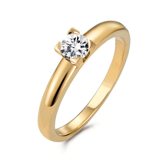 pierścionek zaręczynowy złoto żółte 750/18 K Diament 0.30 ct, w-si