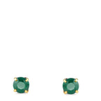 kolczyki wkrętki złoto żółte 750/18 K Szmaragd 2 kamienie Ø4 mm