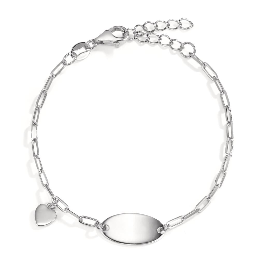 bransoletka z grawerem srebro rodowany Serce 14-17 cm