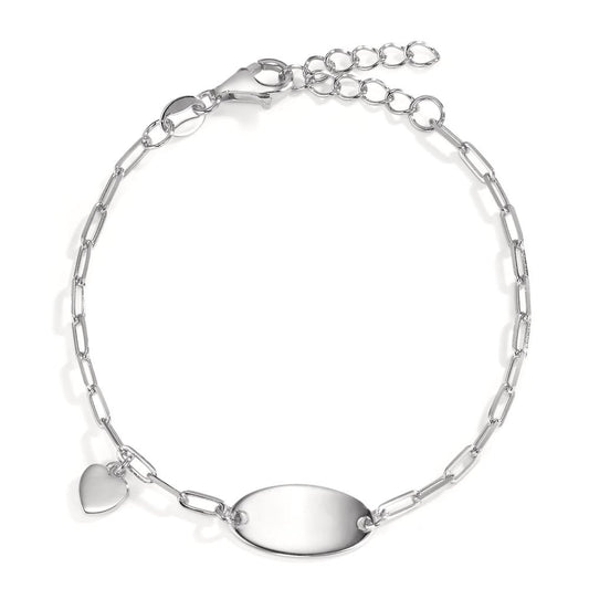 bransoletka z grawerem srebro rodowany Serce 14-17 cm